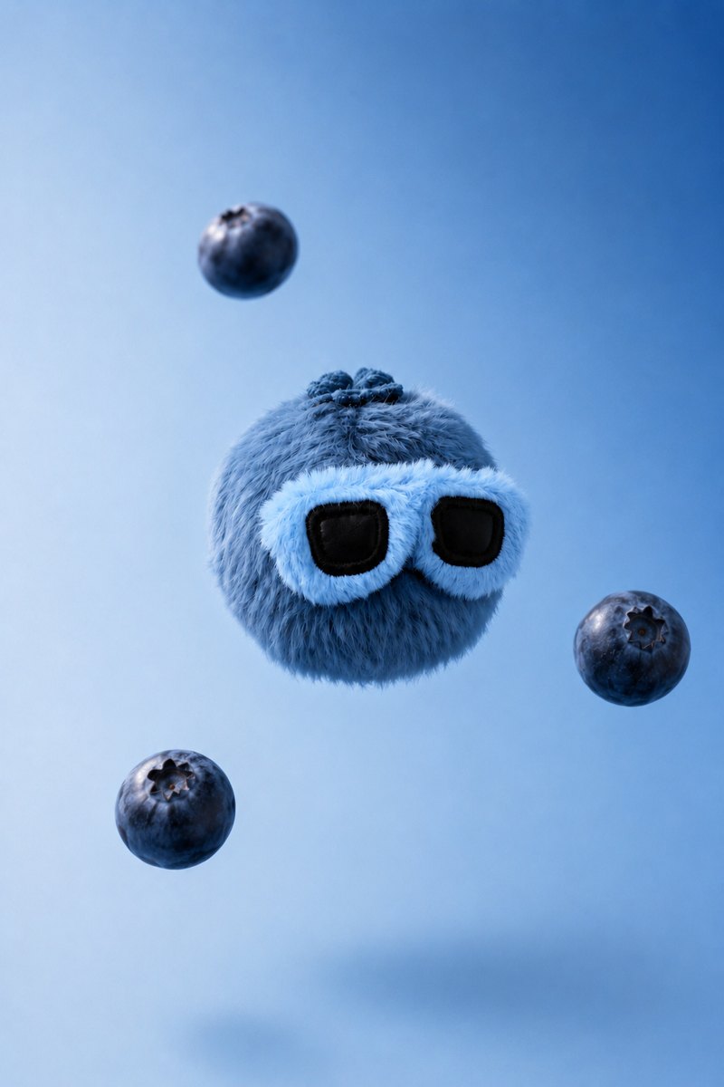 Blueberry Kid plush fruit charm