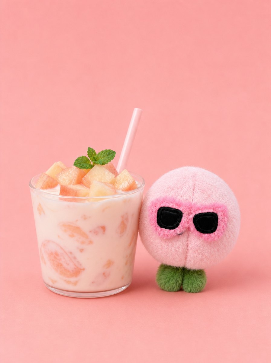 Peach charm with peach iced tea
