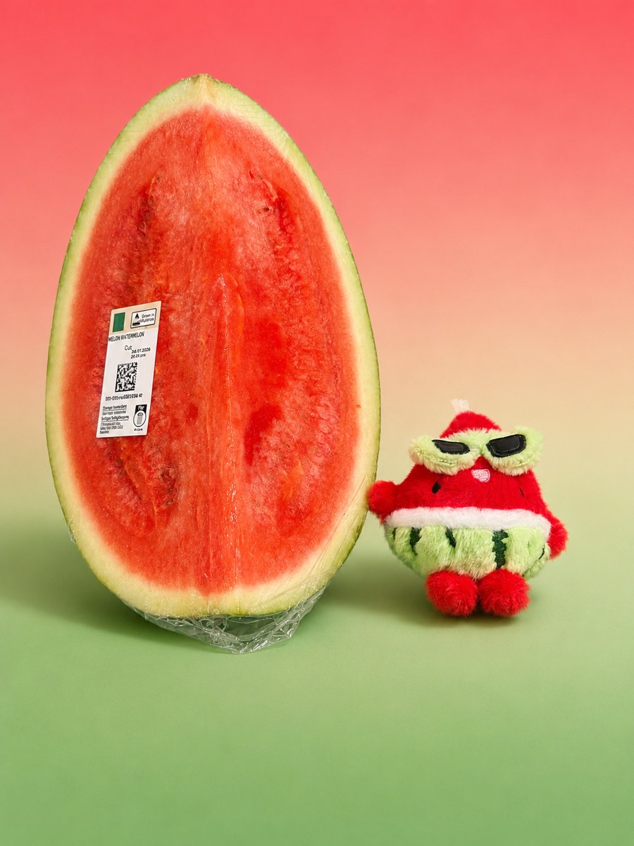 Mr. Watermelon plush fruit charm