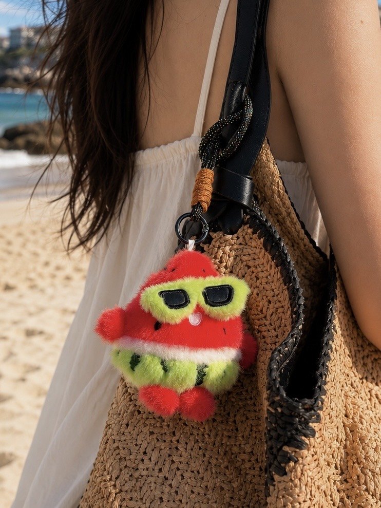 Watermelon charm on a beach bag